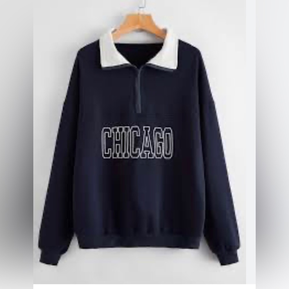 Shein ‘Chicago’ Crew Neck Jacket NWOT